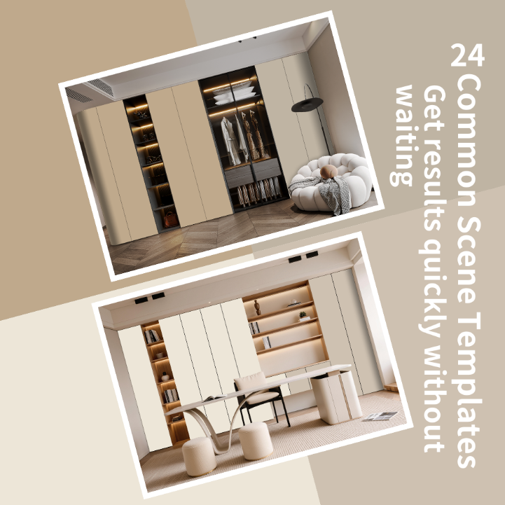 Cream Style Cloakroom & Dining Room Color Card, 24 Common Home Scene Matching Reference